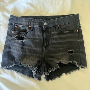Black American Eagle Distressed Shorts
